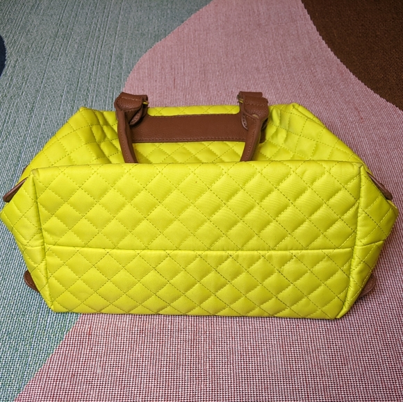 Steve Madden Neon Green Brown Handle Shoulder Handbag - Picture 2 of 10